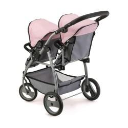 Carrito para Muñecas Reig Gris Rosa Gemelar