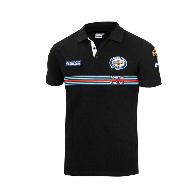 Polo de Manga Corta Hombre Sparco Martini Racing Negro Talla XL