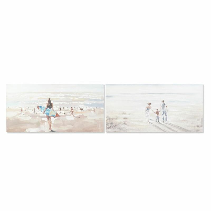 Cuadro DKD Home Decor Playa 120 x 3,7 x 60 cm (2 Unidades)