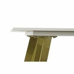 Mesa auxiliar DKD Home Decor Cerámica Dorado Metal Blanco Moderno (60 x 60 x 48 cm)