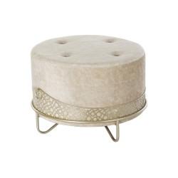 Reposapiés DKD Home Decor Beige Dorado Metal Poliéster (63 x 63 x 42 cm)