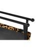 Reposapiés DKD Home Decor Negro Metal Marrón Piel Leopardo (55 x 45 x 41 cm)