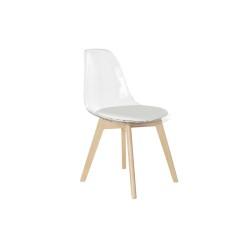 Silla de Comedor DKD Home Decor Blanco Transparente Natural 54 x 47 x 81 cm