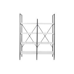 Estantería DKD Home Decor Negro Metal Blanco 4 Estantes Madera MDF (110 x 30 x 150 cm)