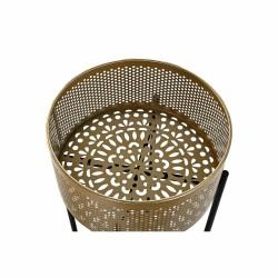 Set de Macetas DKD Home Decor Negro Dorado Metal 30 x 30 x 101 cm (2 Unidades)