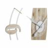 Reloj de Pared DKD Home Decor 61 x 4,5 x 66 cm Natural Blanco Hierro Madera MDF (2 Unidades)