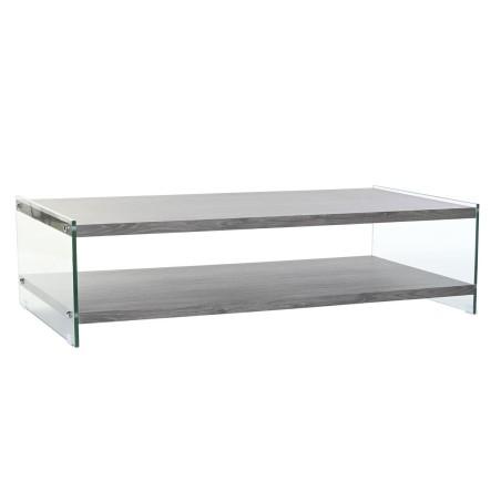 Mesa de Centro DKD Home Decor Gris Transparente Cristal Madera MDF 130 x 65 x 35,5 cm