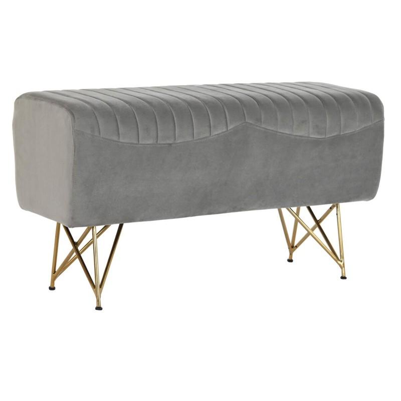 Banqueta DKD Home Decor   90 x 31 x 47 cm Gris Dorado Metal