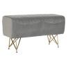 Banqueta DKD Home Decor   90 x 31 x 47 cm Gris Dorado Metal