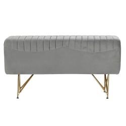 Banqueta DKD Home Decor   90 x 31 x 47 cm Gris Dorado Metal