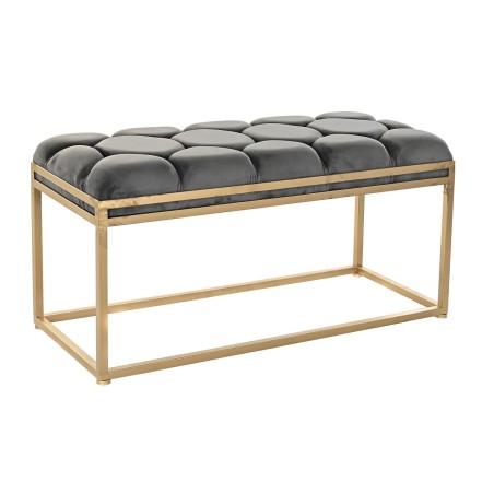 Banqueta DKD Home Decor   Dorado Gris oscuro Poliéster Metal 100 x 40 x 50 cm