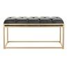 Banqueta DKD Home Decor   Dorado Gris oscuro Poliéster Metal 100 x 40 x 50 cm