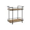 Mueble Camarera DKD Home Decor Negro Natural Metal 68 x 37,5 x 70,5 cm