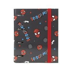 Carpeta de anillas Spider-Man A4 Negro 26 x 32 x 4 cm