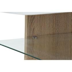 Mesa auxiliar DKD Home Decor Blanco Marrón Cristal Madera MDF 110 x 60 x 45 cm