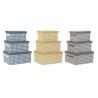 Set de Cajas Organizadoras Apilables DKD Home Decor Gris Azul Amarillo 40 x 30 x 20 cm