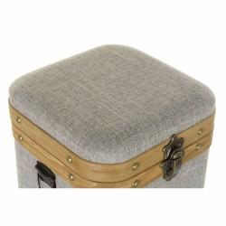 Juego de Cajas Decorativas DKD Home Decor Beige Natural Madera Metal 30 x 40 cm 40,5 x 40,5 x 41,5 cm (3 pcs)