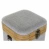 Juego de Cajas Decorativas DKD Home Decor Gris Madera Poliéster (3 pcs)