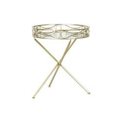 Mesa auxiliar DKD Home Decor Espejo Dorado Metal (48,5 x 48,5 x 58,5 cm)