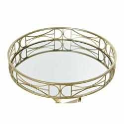 Mesa auxiliar DKD Home Decor Espejo Dorado Metal (48,5 x 48,5 x 58,5 cm)