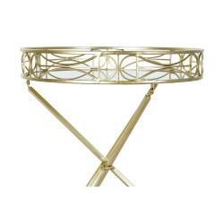 Mesa auxiliar DKD Home Decor Espejo Dorado Metal (48,5 x 48,5 x 58,5 cm)