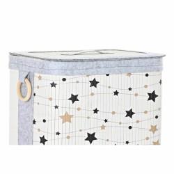 Juego de Cestos DKD Home Decor Blanco Negro Gris Dorado Bambú Estrellas 41 x 31 x 42 cm (4 Piezas) (2 Unidades)