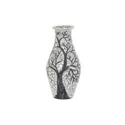 Jarrón DKD Home Decor Árbol Blanco Negro Blanco/Negro Cristal Terracota 29 x 29 x 60 cm