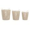 Juego de Cestas DKD Home Decor Beige Metal 42 x 42 x 51 cm 3 Piezas