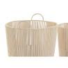 Juego de Cestas DKD Home Decor Beige Metal 42 x 42 x 51 cm 3 Piezas