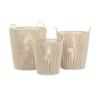 Juego de Cestas DKD Home Decor Beige Metal 42 x 42 x 51 cm 3 Piezas