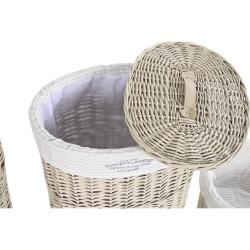 Juego de Cestos DKD Home Decor Beige Mimbre 51 x 37 x 56 cm 52 x 38 x 56 cm (5 Piezas)