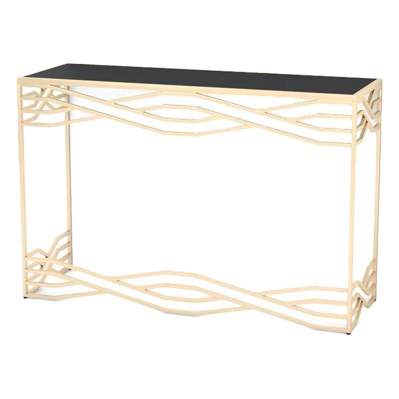 Consola DKD Home Decor Cristal Negro Dorado Metal (120 x 40 x 80 cm)