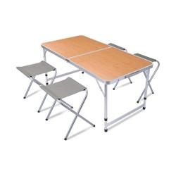 Conjunto de Mesa con 4 Sillas Redcliffs Aluminio