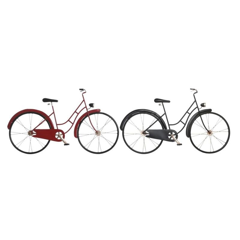 Figura Decorativa DKD Home Decor 79,5 x 4 x 47 cm Rojo Negro Bicicleta Vintage (2 Unidades)