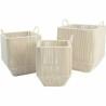 Juego de Cestas DKD Home Decor Beige Metal Algodón (3 Piezas) (37 x 37 x 45 cm)