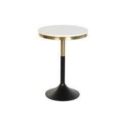 Mesa auxiliar DKD Home Decor Negro Dorado Metal Blanco Mármol (40,5 x 40,5 x 57,5 cm)