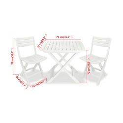 Conjunto de Mesa con 2 Sillas IPAE Progarden Camping Set Polipropileno