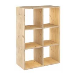 Estantería Astigarraga Dinamic 6 Cubos Modular Natural Pino (70,8 x 33 x 105,4 cm)