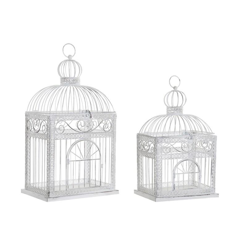 Jaula DKD Home Decor Blanco Metal 28 x 20 x 54 cm