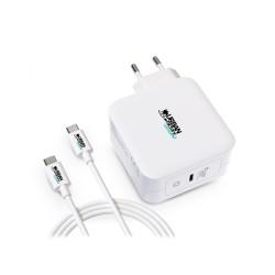 Cargador de Pared + Cable USB C Urban Factory GSC10UF Blanco