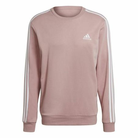 Sudadera sin Capucha Hombre Adidas Essentials French Terry 3 Stripes Rosa