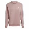 Sudadera sin Capucha Hombre Adidas Essentials French Terry 3 Stripes Rosa