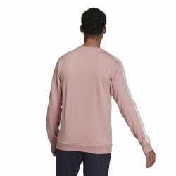 Sudadera sin Capucha Hombre Adidas Essentials French Terry 3 Stripes Rosa