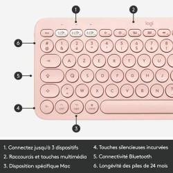 Teclado Logitech K380 Francés Rosa AZERTY