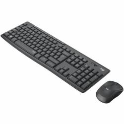 Teclado y Ratón Inalámbrico Logitech MK295 Francés Negro Gris AZERTY