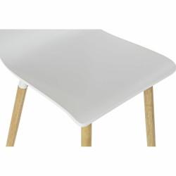 Silla de Comedor DKD Home Decor 43 x 50 x 88 cm Madera Blanco Caucho Marrón claro