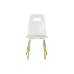 Silla de Comedor DKD Home Decor 43 x 50 x 88 cm Madera Blanco Caucho Marrón claro