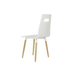 Silla de Comedor DKD Home Decor 43 x 50 x 88 cm Madera Blanco Caucho Marrón claro