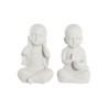 Figura Decorativa DKD Home Decor 25,5 x 19 x 39 cm Blanco Monje Oriental (2 Unidades)