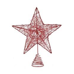 Estrella de Navidad Rojo Acero Plástico